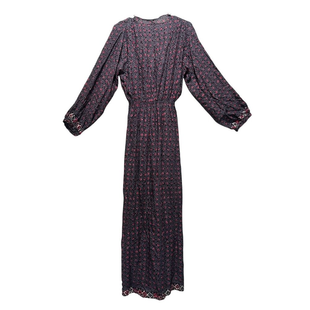 Natalie Martin Anthropologie Nico Wrap Maxi Dress Womens Medium Floral Draped - Picture 5 of 16